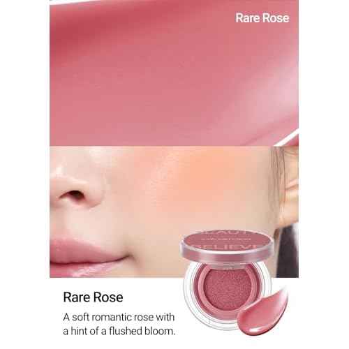 JUNGSAEMMOOL Artist Cushion Blush (Rare Rose) | Easy to Blend, Lightweight, Hydrating Korean Makeup Cushion Blush for Dewy & Glowing Cheeks