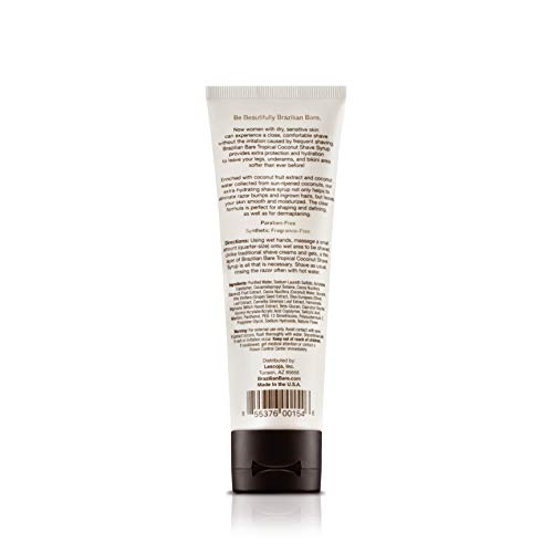 Brazilian Bare Tropical Coconut Extra Moisturizing Shave Syrup ? Preferred Over Traditional Womens Shave Creams And Womens Shave Gels
