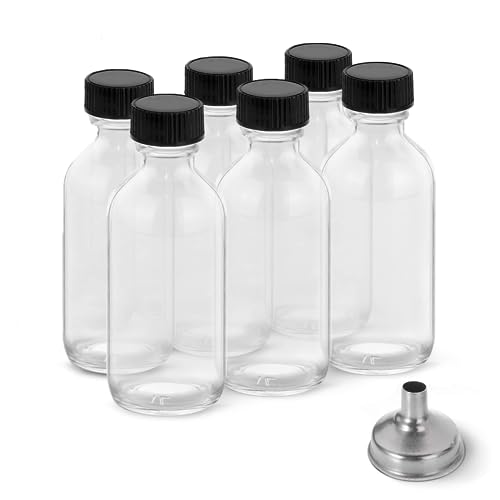 DIDITIME 6 Pack 2 oz Shot Bottles with Caps & Stainless Steel Funnels