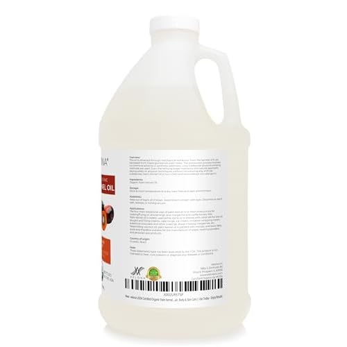 velona USDA Certified Organic Palm Kernel Oil - 1 Gallon / 128 Fl Oz | 100% Pure and Natural Carrier Oil | Refined, Cold Pressed | Face, Hair, Body & Skin Care | Use Today - Enjoy Results