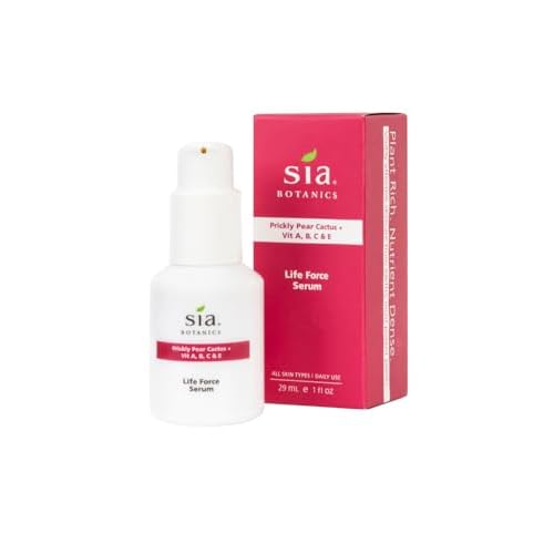 Sia Botanics Life Force Face Serum (30ml/1oz Porcelain Bottle) | Prickly Pear, Aloe Vera, Orange Blossom | Natural Botanical Skincare