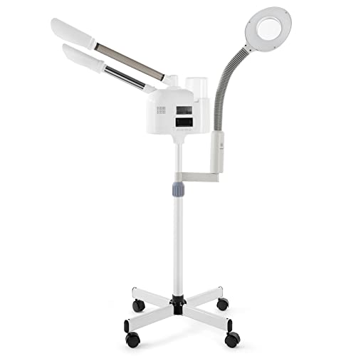 Professional Facial Steamer with 5x LED Magnifying Lamp & Cold Hot Nozzle