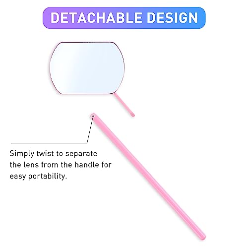 Heart-Shaped Handheld Mirror Set with Lash Mirror, Pink