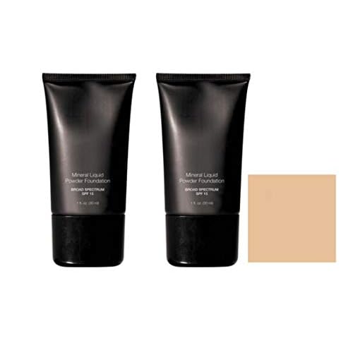 Mineral Liquid Powder Foundation Broad Spectrum SPF 15 Pack of 2 (Cameo Beige)