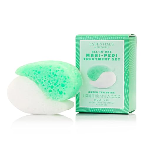 Spongellé Essentials Green Tea Bliss Mani/Pedi Exfoliating Scrub Buffer
