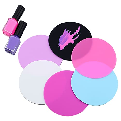 8 Pcs Silicone Round Nail Art Palette Set