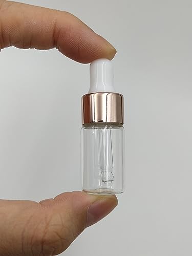 15-Pack 3ml Glass Dropper Bottles with Rose Gold Caps