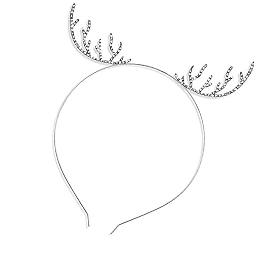 Guqqeuc Christmas Antler Headband for Xmas Party Tiara for Boys Girls Rhinestone Reindeer Headband Christmas Hair Accessories for Xmas Party Supplies