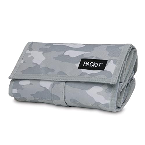 PackIt Freezable Lunch Bag, Tonal Camo Gray, Built with EcoFreeze Technology, Foldable, Reusable, Zip and Velcro Closure with Buckle Handle, Great for Fresh Lunches