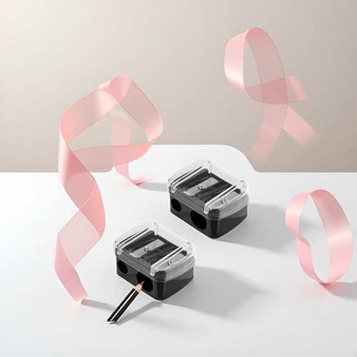 Jinshining Dual Hole Makeup Pencil Sharpener 2-Pack for Eyeliner & Lip Liner