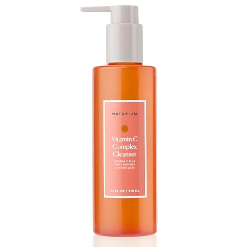 Naturium Vitamin C Complex Cleanser, Gently Exfoliating & Deeply Cleansing Foaming Face Wash Gel with Phytic Acid & Fruit Enzymes, 7.1 oz