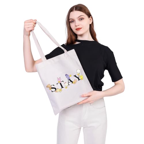 MEIKIUP Stay Fandom Makeup Bag Korean Group Makeup Bag Gift Character Cosmetic Bag Korean Group Fans Gift (STAY Tote Bag)
