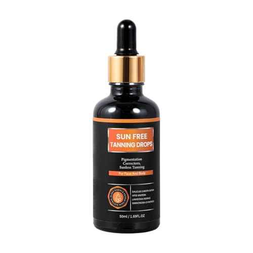 Natural Organic Self-Tanning Drops for Face -7- Carrot Seed Oil, Jojoba & DHA Bronzing Drops | Hydrating, Vegan Tanning Serum with Beetroot & Turmeric | Gentle Face Tanner for Sunless Glow