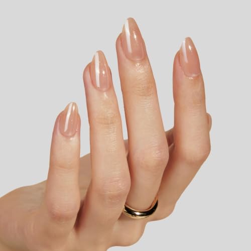 LAMIMOSA Glazed Dream Short Almond Press-On Nails 32Pcs Nude Gel Finish