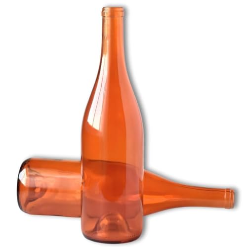 Orange Decorative Glass Bottles, 2 Pack, for Bottle Trees and Crafts
