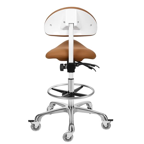 Ergonomic Saddle Stool Chair with Backrest | Massage & Salon