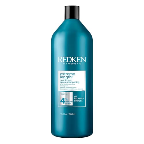 Redken Extreme Length Biotin Conditioner For Longer Hair ? Promotes Healthy Hair Growth, Strengthens & Detangles Damaged Hair, Infused With Biotin & Castor Oil?