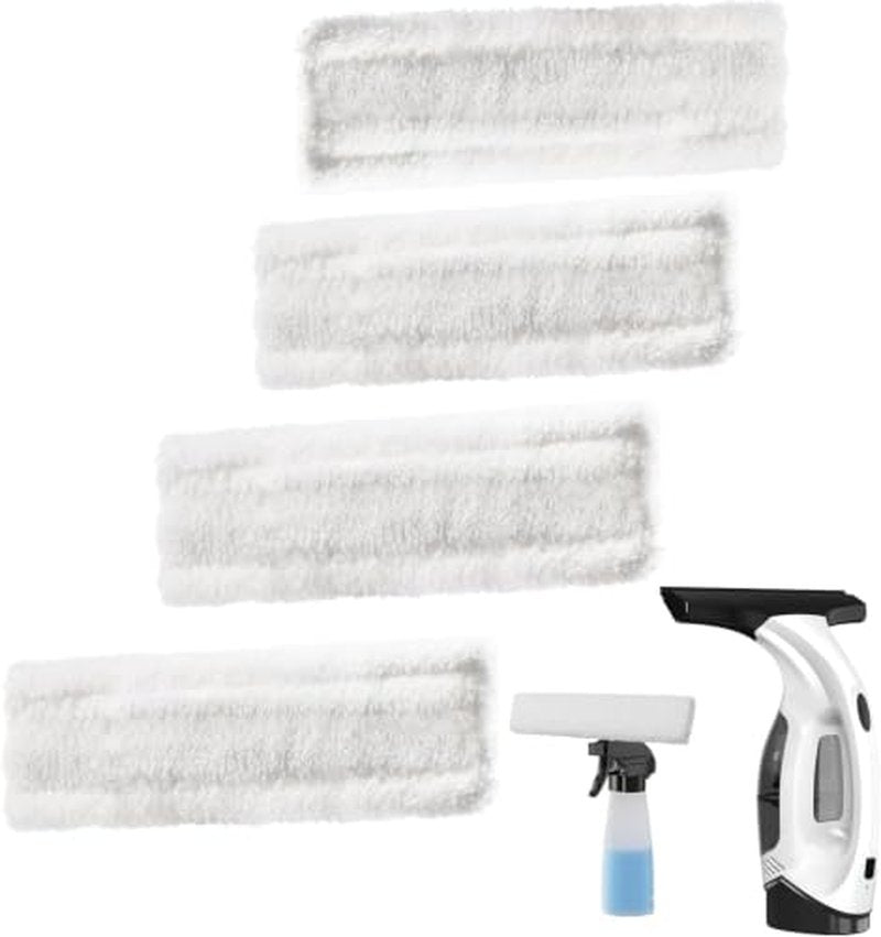 4-Pack Microfiber Window Cleaning Pads - Reusable for 10-Inch Scrubbers