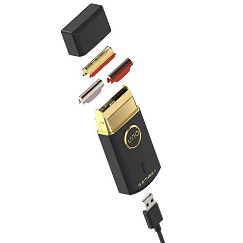 GAMMA+ Uno Mini-Sized Travel Cordless Mens Single Foil Shaver, Micro-USB Rechargeable for Shorter Facial Stubble