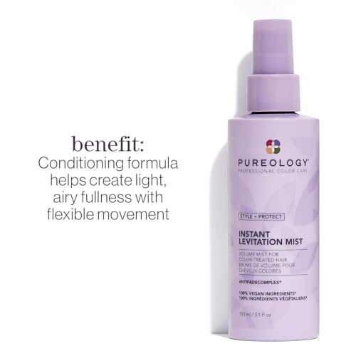 Pureology Style + Protect Instant Levitation Mist For Fine,Color-Treated Hair - Volumizes Without Weighing Down,Sulfate-Free & Vegan,(Pack of 2)