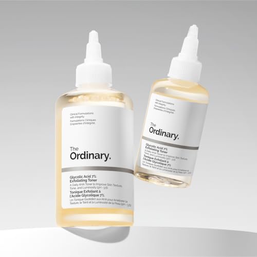 The Ordinary Glycolic Acid 7% Exfoliating Toner Pack of 2 - Brightening, Smoothing, 8.1 Fl Oz Each