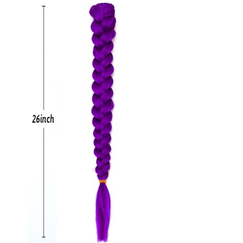 Purple Braid Hair Extensions 26 Inch Ponytail