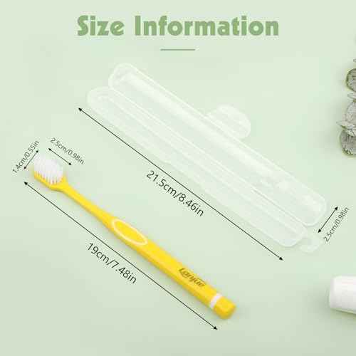 6pcs Travel Toothbrush Set, Extra Soft Toothbrushes for Adults Gentle Portable Manual Toothbrush with Individual Travel Case Deep Cleaning Flossing Toothbrushes for Sensitive Teeth(Multicolor)