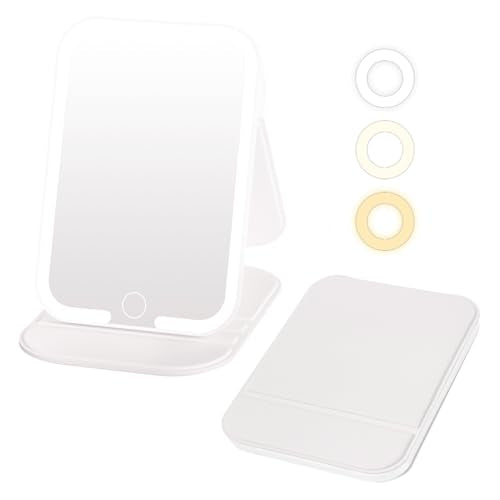 Portable Lighted Travel Makeup Mirror with 72 LEDs - Dimmable & Adjustable