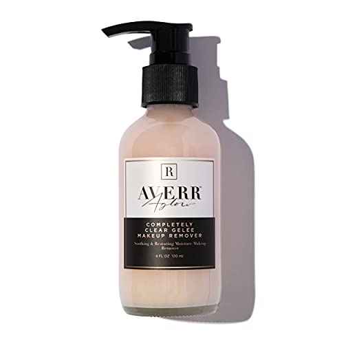 Averr Aglow Completely Clear Gel?e Makeup Remover, Face Care, Boost Collagen, Calm Skin, Natural Plant Based Solution Facial Cleanser, Removes Waterproof Makeup