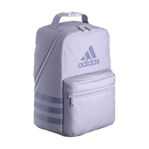 adidas Santiago Insulated Lunch Bag (6.5L) with clip lock handle, Silver Dawn Grey/Silver Violet Purple, One Size