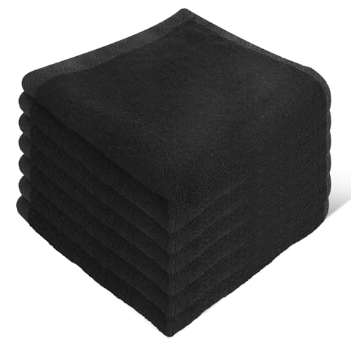 6 Pack Bamboo Fiber Washcloths 12x12 Inch Soft Face Towels