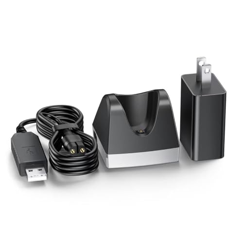 Charger Dock Compatible with Philips Norelco Oneblade QP2520, 4.3V Charging Base Stand for One Blade Hybrid Electric Trimmer and Shaver Power Cord Adapter Supply Black