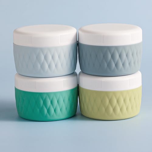Leakproof Travel Silicone Cream Jars - 2oz TSA Approved (4 Pack)