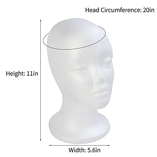 BALABALA 3 Pcs Foam Wig Head Mannequin with Stand Holder