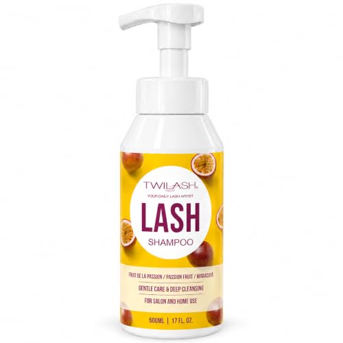 TWILASH Passion Fruit Lash Shampoo 500ml - Gentle Foaming Eyelash Cleaner for Extensions & Daily Care