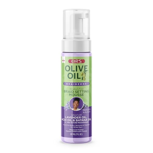 ORS Olive Oil Braidzone Braid Setting Mousse with Lavender, Acai & Batana Oil 7 Ounces