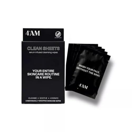 4.AM Clean Sheets Facial Cleansing Wipes - Fragrance-Free, 5ct