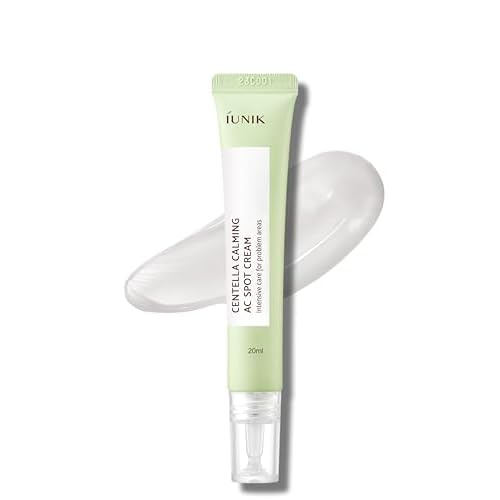 IUNIK 81% Concentrated Centella Calming Gel Acne Spot Cream w/AHA BHA PHA Salicylic Acid Niacinamide Tea Tree Oil-Free Blemish Pimple Lightweight for Adults & Teens .67 Oz Sensitive Acne-prone skin