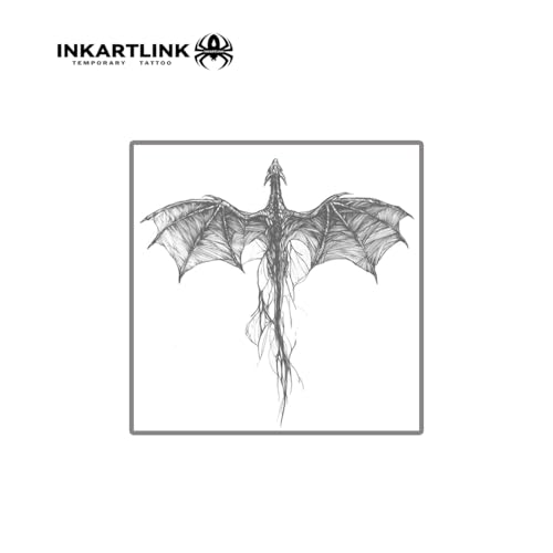 INKARTLINK Semi-Permanent Temporary Tattoo - Dragon Design, Waterproof 1-2 Week Wear