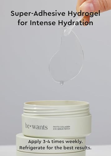 BE+WANTS Under Eye Patches for Puffy Eyes & Dark Circles, Collagen & Hyaluronic Acid, 60 Patches