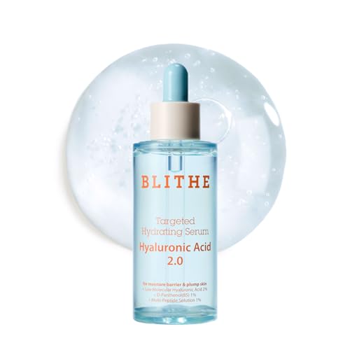 BLITHE Targeted Hydrating Serum ? Korean Hyaluronic Acid for Face with Peptides & Panthenol, Deep Hydration ? Pure Hyaluronic Acid 2% ? 1.7 fl oz