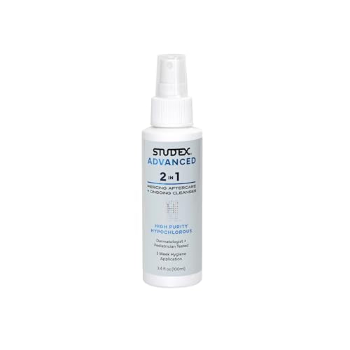 Studex Advanced 2-in-1 Hypochlorous Piercing Aftercare Spray 3.4oz – Sensitive Skin Formula