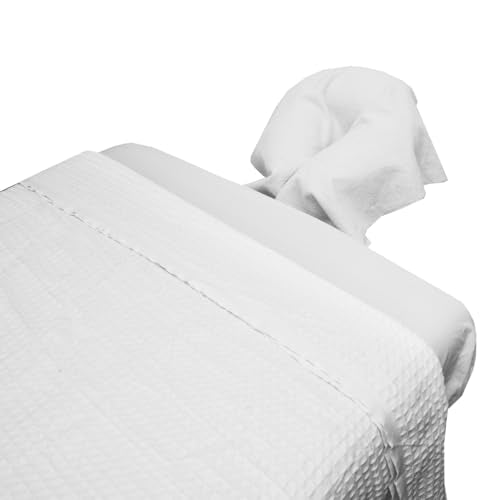 10 Pack Body Linen Organic Cotton Flannel Draped Face Cradle Covers Made in The USA. Thick, Soft, Large and no Lines on Clients Forehead. Faster Changing Between Clients ? White
