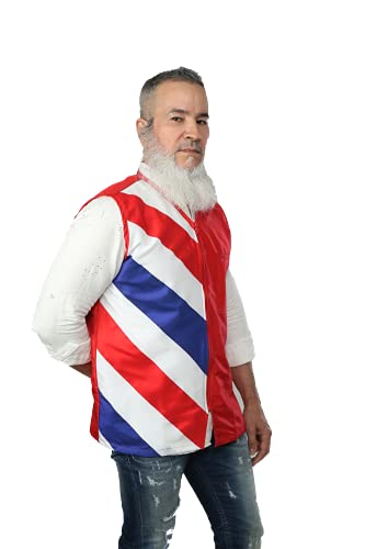 Barber Jacket for Men Barber Vest Barber Shirt Barber Uniform Barbershop Barber Shop (M, RED)