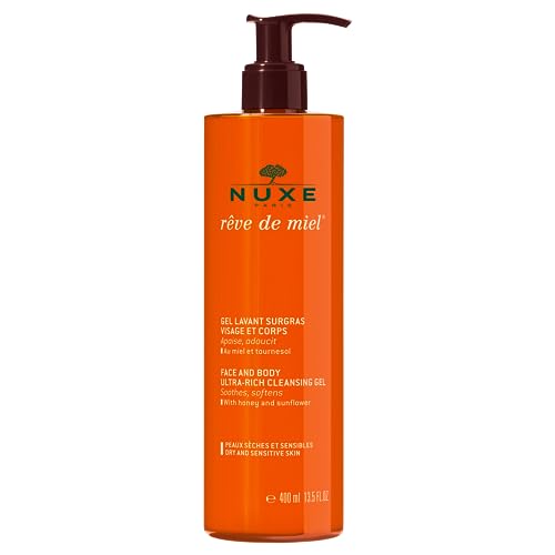 NUXE Rêve de Miel Ultra-Rich Body Wash with Honey & Glycerin | Shower Gel for Dry & Sensitive Skin, 13.5 Fl Oz