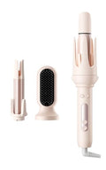 DYHOO 3-in-1 Automatic Hair Curler Set with Straightening Brush & 2 Barrels