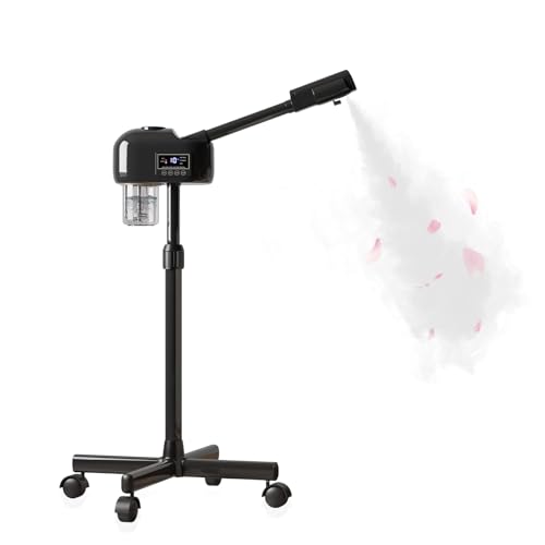 Facial Steamer for Estheticians, Timer Function & Hot Mist, Vaporizador Facial Steamer Professional On Wheels for Home Use & Spa Salon Skin Cleasning