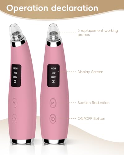 Pore Vacuum Blackhead Remover - 5 Attachments & 3 Suction Levels