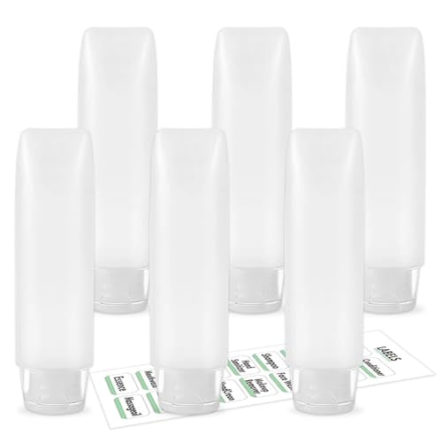 6-Pack 1oz Leak-Proof Travel Bottles with Flip-Top Squeeze