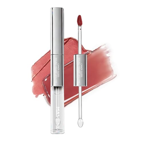 Double-Ended Lip Gloss ? Nourishing Tinted Lip Oil for a High-Shine Finish, Plumps, Non-Sticky, Moisturizes Dry Lips, Vegan & Cruelty-Free Lip Makeup (02 Apricot Pink)